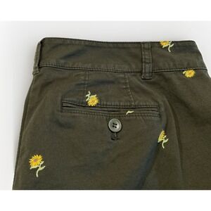 Women's Talbots Girlfriend Chino Pants Embroidered Sunflowers 🌻 Sz 8 Petite